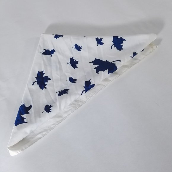 White & Blue Maple Leaf Patterned Scarf/Bandanna - Picture 8 of 8